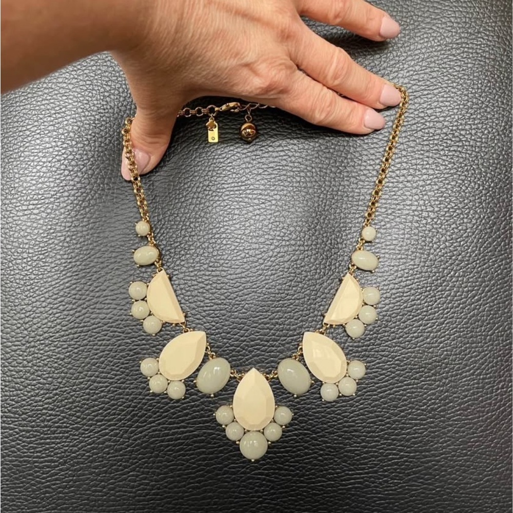 ♠️Kate Spade Gold and Cream Teardrop Necklace. Gently worn.